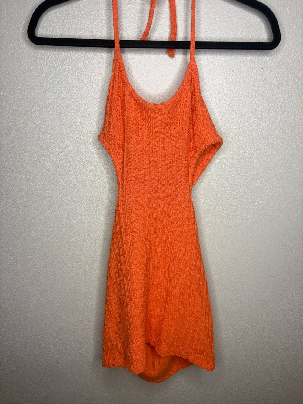 Pull & Bear—Orange — SMALL—Knit Halter Mini Dress - Woman’s-NEW